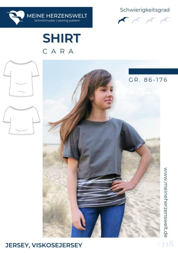 S118 Titelbild Shirt Mädchen Kinder Schnittmuster Nähen Meine Herzenswelt