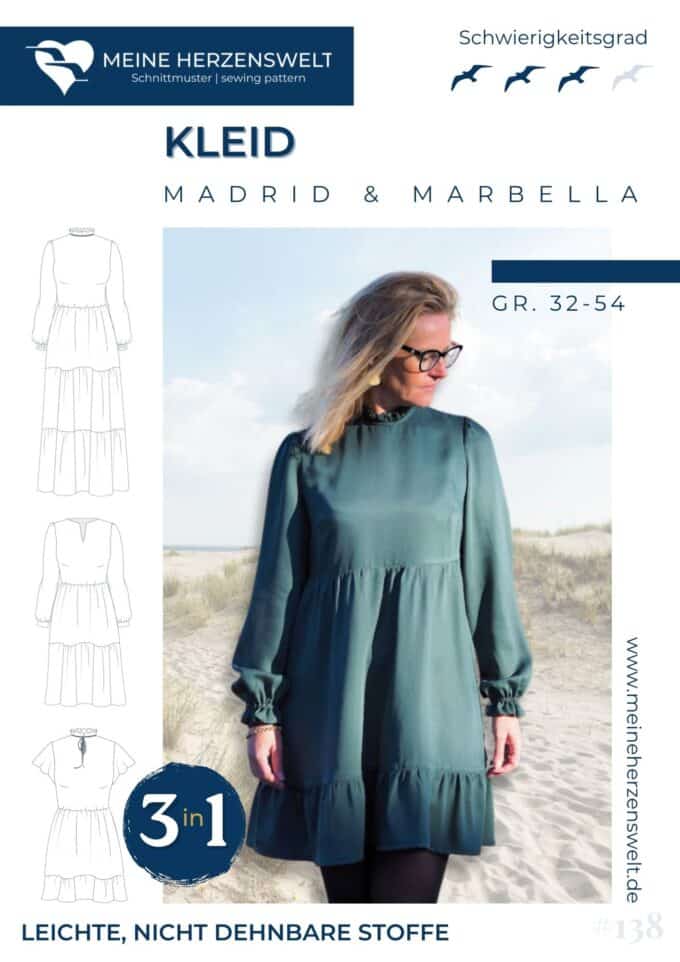 S138 Titelbild Madrid Marbella Kleid Damen Schnittmuster Nähen Meine Herzenswelt