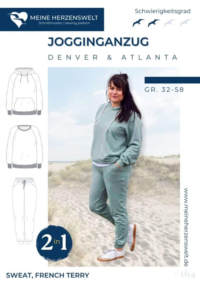 S164 Titelbild Jogginganzug Denver und Atlanta für Damen Schnittmuster Nähen Meine Herzenswelt