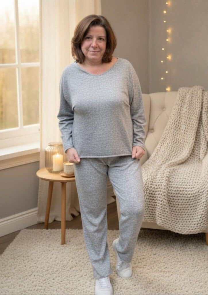 Outfit aus Strickstoffen nähen - Schnittmuster Strickstoffe - Strickhose nähen - Strickpullover nähen - Meine Herzenswelt - Doreen Zimmermann