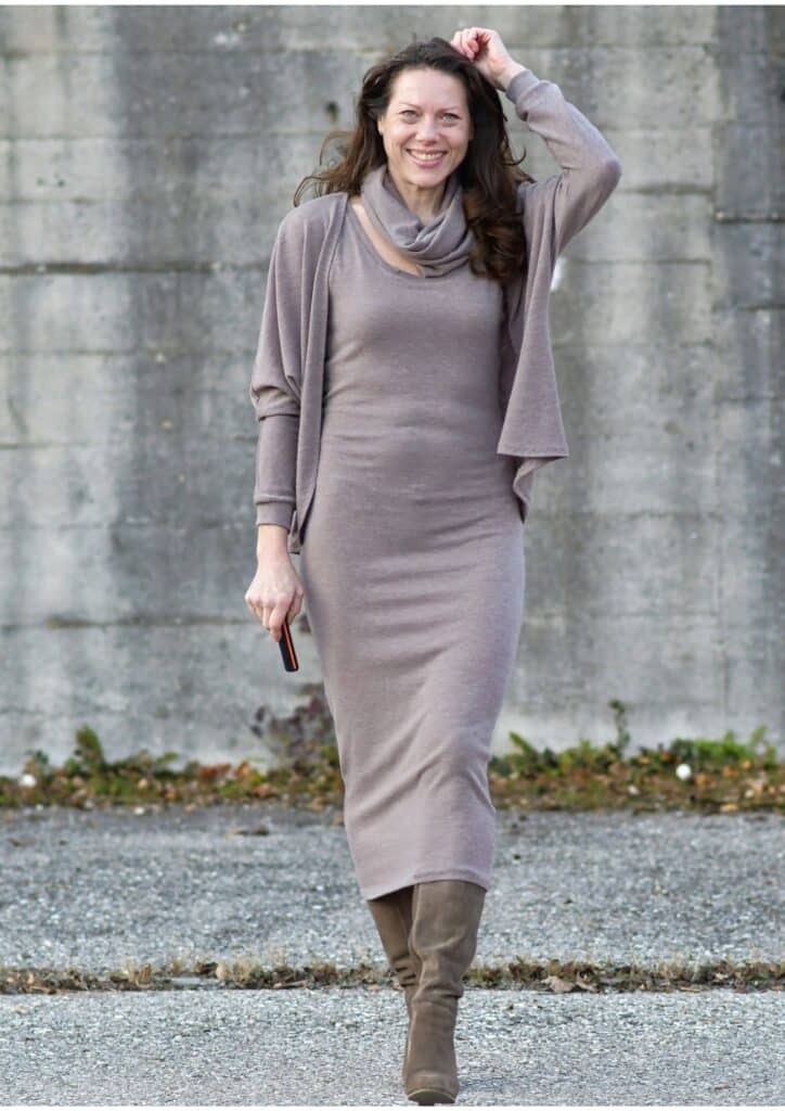 Outfit aus Strickstoffen nähen - Schnittmuster Strickstoffe - Strickpullover nähen - Strickrock nähen - Strickhose nähen - Martina Schweiger (3)