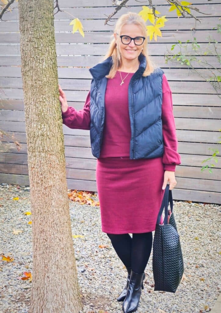 Outfit aus Strickstoffen nähen - Schnittmuster Strickstoffe - Strickpullover nähen - Strickrock nähen - Mirjam Fuchs (4)