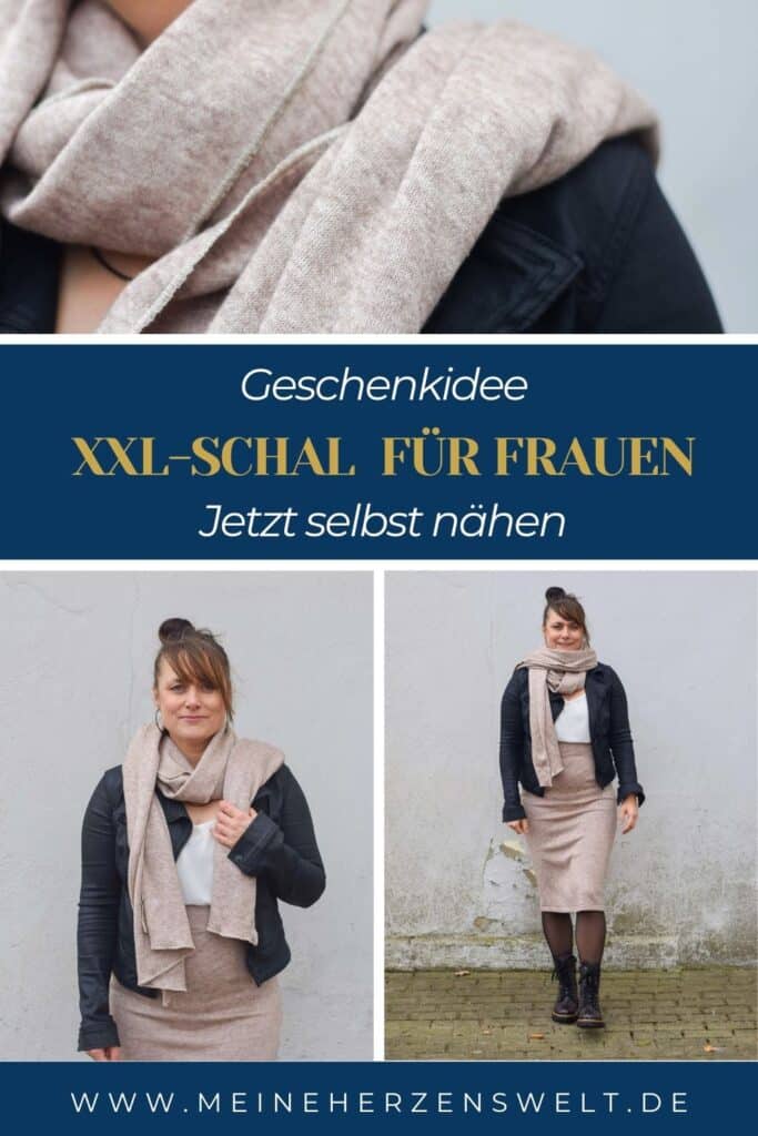 Last-Minute-Geschenk-Idee - XXL Schal - selbst nähen - Schnittmuster - Meine Herzenswelt (2)