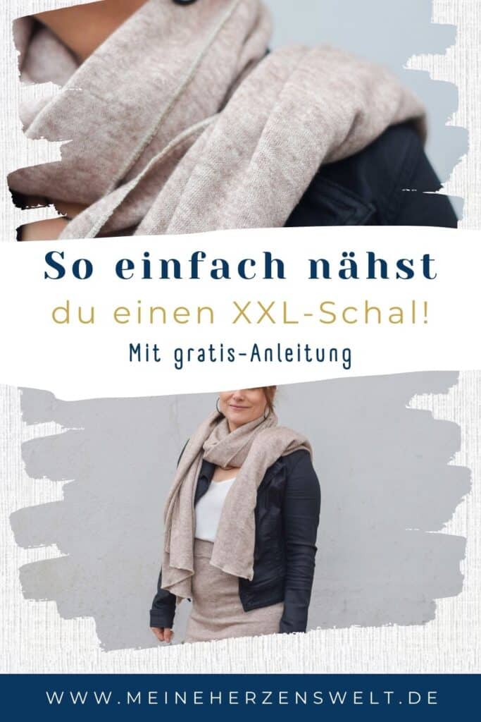 Last-Minute-Geschenk-Idee - XXL Schal - selbst nähen - Schnittmuster - Meine Herzenswelt (2)